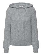 Objmilu Ls Re Knit Hoodie Noos Tops Sweatshirts & Hoodies Hoodies Grey Object