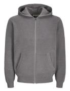 Jcocaleb Knit Zip Hoodie Bf Tops Sweatshirts & Hoodies Hoodies Grey Jack & J S