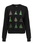 Onlyda Xmas L/S O-Neck Box Swt Tops Sweatshirts & Hoodies Sweatshirts Black ONLY