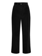 Corduroy Wide-Leg Cropped Pant Bottoms Jeans Wide Black Polo Ralph Lauren