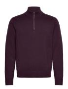 Anf Mens Sweaters Tops Knitwear Half Zip Jumpers Burgundy Abercrombie & Fitch