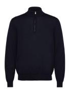 100% Merino Wool Sweater With Zip-Neck Tops Knitwear Half Zip Jumpers Navy Mango