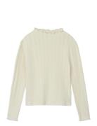 Nmfraria Ls Slim Top Tops T-shirts Long-sleeved T-Skjorte Cream Name It