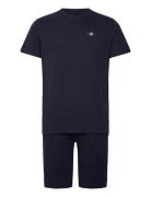 Pajama Set T-Shirt And Shorts Pyjamas Nattøj Navy GANT