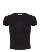 Slim Fitted Tshirt Tops T-shirts & Tops Short-sleeved Black Weekday