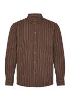 Sdnalle Tops Shirts Casual Brown Solid