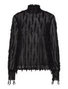 Skallo Tops Blouses Long-sleeved Black Munthe