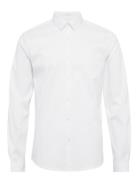 Plain Twill Stretch Shirt L/S Tops Shirts Business White Lindbergh