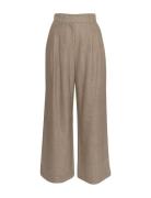 Mschjennabella Hw Pants Bottoms Trousers Wide Leg Beige MSCH Copenhagen