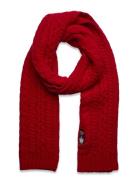 Polo Bear Cable-Knit Wool-Blend Scarf Accessories Scarves Winter Scarves Red Polo Ralph Lauren