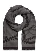 Belting-Motif Jacquard Blanket Scarf Accessories Scarves Winter Scarves Grey Lauren Ralph Lauren