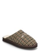 Truman Houndstooth Padded Slipper Slippers Hjemmesko Brown Les Deux