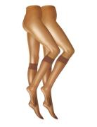 Decoy Kneehigh Silklook 2Pk 20 Lingerie Socks Knee High Socks Beige Decoy