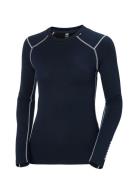 W Lifa Merino Midweight Crew Sport Base Layer Tops Navy Helly Hansen