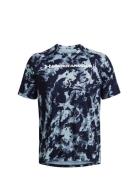 Ua Tech Abc Camo Ss Sport Men Men Sports Clothes Sport Tops Sport T-Skjorte Blue Under Armour