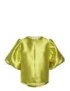 Cleo Pouf Sleeve Blouse Designers Blouses Short-sleeved Green Malina