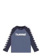 Hmlboys T-Shirt L/S Sport T-shirts Long-sleeved T-Skjorte Blue Hummel