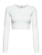 Ribbed Crop Long Sleeve Sport Crop Tops Long-sleeved Crop Tops White Aim´n