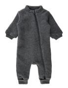 Wool Suit W Rib Outerwear Fleece Outerwear Fleece Coveralls Grey Mikk-line