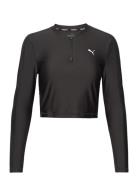 Puma Fit Eversculpt 1/4 Zip Sport Crop Tops Long-sleeved Crop Tops Black PUMA