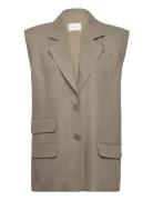 Birlygz Oz Linen Waistcoat Blazers Sleeveless Blazers Grey Gestuz