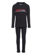 Jacjaxon Ls Tee And Pants Set Jnr Sets Sets With Long-sleeved T-shirt Black Jack & J S