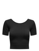 Onpjaia Life Ss 2-Way Crop Seam Top Noos Sport Crop Tops Short-sleeved Crop Tops Black Only Play