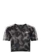 Otr E Aop Tee Sport Crop Tops Short-sleeved Crop Tops Black Adidas Performance