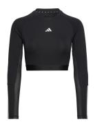 Hyglm Cro Ls Sport Crop Tops Long-sleeved Crop Tops Black Adidas Performance