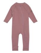 Wool Baby Suit Outerwear Fleece Outerwear Fleece Coveralls Pink Mikk-line