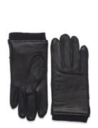 Cashmere Lined Leather Gloves Accessories Gloves Finger Gloves Black GANT