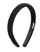 Solid Slim Beaded Hairbrace Accessories Hair Accessories Hair Band Black Becksöndergaard