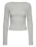 Ease Ribbed Long Sleeve Top Sport T-shirts & Tops Long-sleeved Grey Aim´n