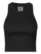 Ease Ribbed Tank Top Sport Crop Tops Sleeveless Crop Tops Black Aim´n