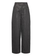 Sequin Twill Wide Pants Designers Trousers Wide Leg Black ROTATE Birger Christensen