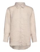 Linen Shirt Tops Shirts Linen Shirts Beige Gina Tricot