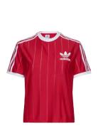 Adicolor 3Stripes Pinstripe Tee Sport Sport Clothing Sports Tops & T-shirts Sport T-Skjorte Red Adidas Originals