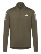 Own The Run Half-Zip Sport Men Sport Clothing Sport Fleeces & Midlayers Khaki Green Adidas Performance