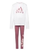 Jg Flwr Leg Set Sets Sets With Long-sleeved T-shirt Pink Adidas Sportswear