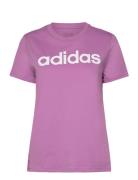 Essentials Slim Logo T-Shirt Sport Sport Clothing Sports Tops & T-shirts Sport T-Skjorte Purple Adidas Sportswear