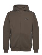 D4T Full-Zip Hoodie Sport Men Sport Clothing Sport Sweatshirts & Hoodies Sport Hoodies Brown Adidas Performance