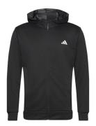 Adidas Train Essentials Camo Full Zip Hoodie Sport Sport Clothing Sport Sweatshirts & Hoodies Sport Hoodies Black Adidas Performance