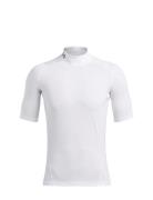 Ua Hg Armour Comp Mock Ss Sport Men Men Sports Clothes Sport Tops Sport T-Skjorte White Under Armour