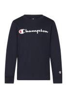 Long Sleeve T-Shirt Sport T-shirts Long-sleeved T-Skjorte Navy Champion