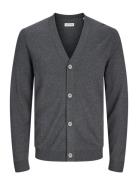 Jjeemil Knit Button Cardigan Noos Tops Knitwear Cardigans Grey Jack & J S