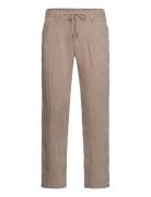 Bs Louis Slim Fit Chinos Bottoms Trousers Linen Trousers Brown Bruun & Stengade