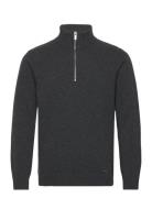 M. Lambswool Half Zip Turtle Designers Knitwear Half Zip Jumpers Grey HOLZWEILER