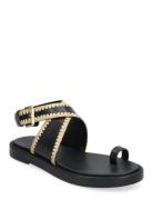 Naya Raffia Ankle Wrap Sandal Designers Sandals Flat Black 3.1 Phillip Lim