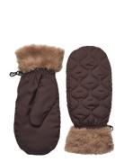 Makara Puff Mittens Accessories Gloves Thumb Gloves Brown Becksöndergaard