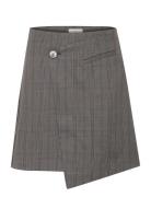 Kadori Wrap Skirt Skirts Short Skirts Grey Kaffe